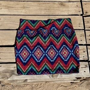 Aztec Print Mini Skirt